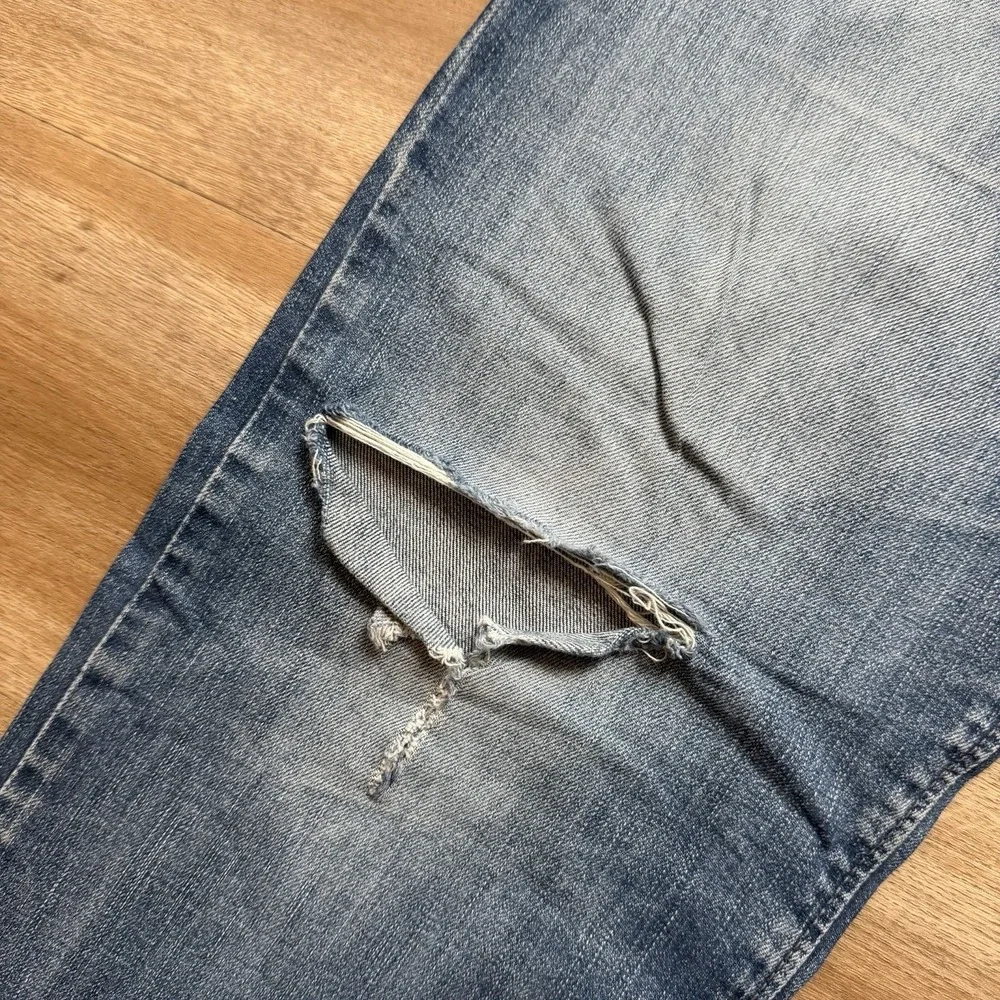 Diesel Buster Jeans Men 34x30 Blue Slim Tapered Stretch Destroyed Rock 0853R
